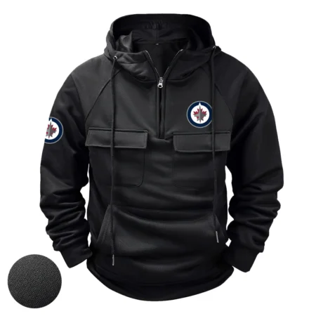 Collection Release Winnipeg Jets National Hockey League Tactical Quarter Zip Hoodie BLNHL260824A2WJ