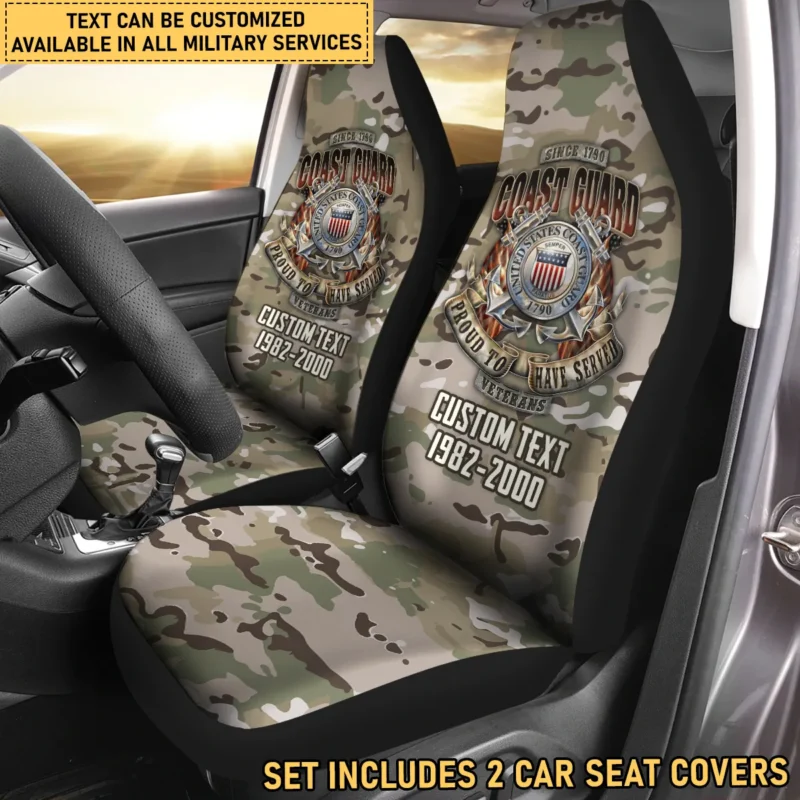 Proud To Have Served U.S. Coast Guard Car Seat Cover Customize Your Car Accessories BL160824A1CGQZZ