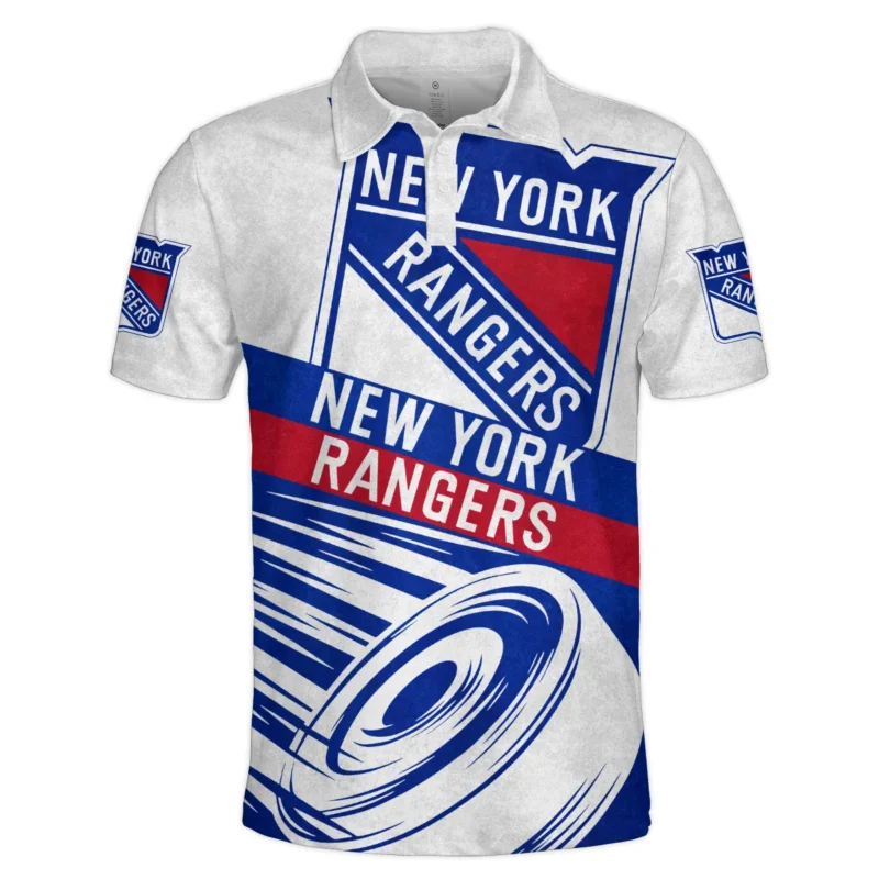 Ice Hockey Puck New York Rangers National Hockey League All Over Prints BLNHL020924NYRPL - Polo Shirt