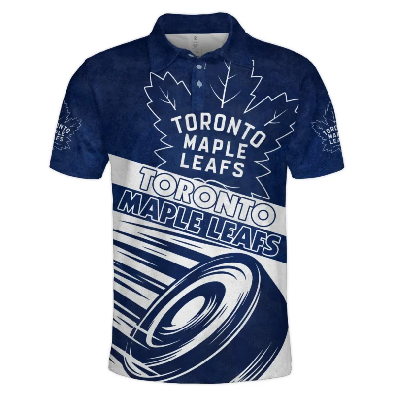 Ice Hockey Puck Toronto Maple Leafs National Hockey League All Over Prints BLNHL020924TMLPL - Polo Shirt