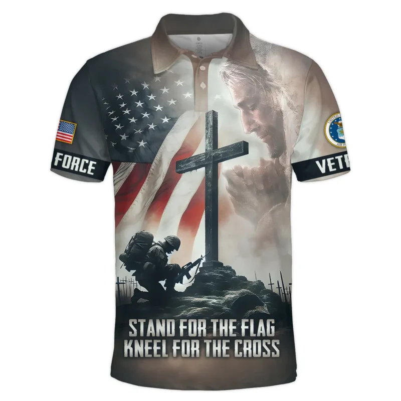 Stand For The Flag Kneel For The Cross Veteran U.S. Air Force Apparel All Over Prints BLVTR130824A2AF - Polo Shirt