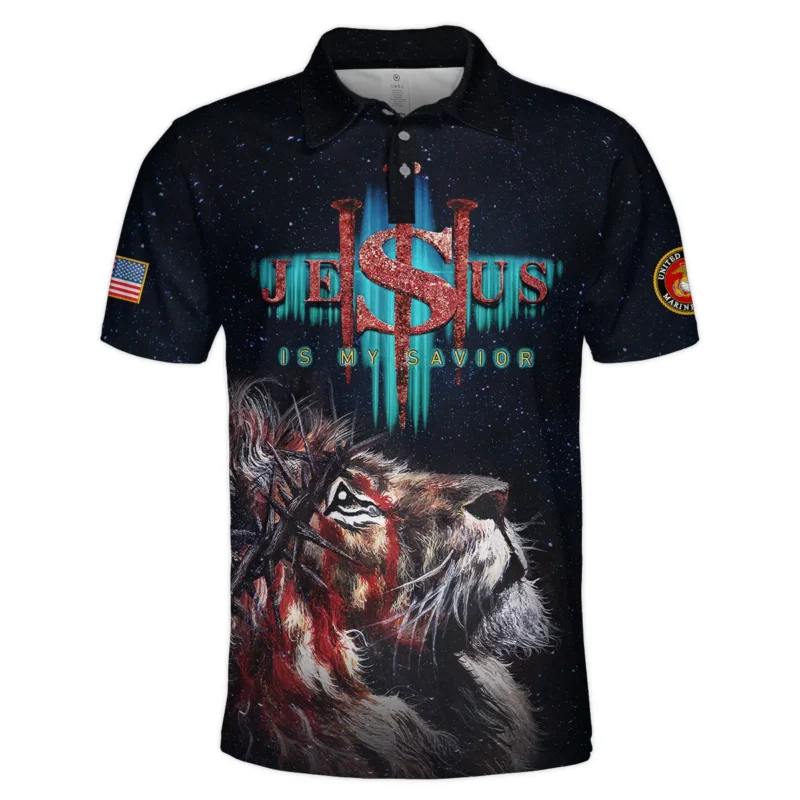 Jesus My Savior Veterans My Brothers U.S. Marine Corps Apparel All Over Prints BLVTR130824A3MC - Polo Shirt