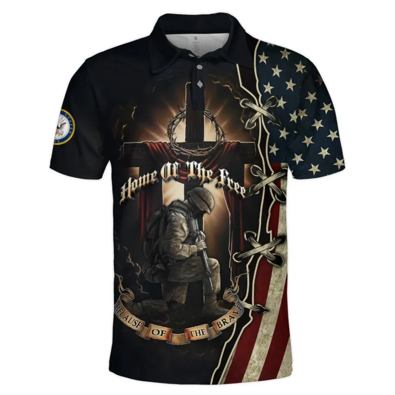 Home Of The Free Because Of The Brave Veteran U.S. Navy Apparel All Over Prints BLVTR140824A1NV - Polo Shirt