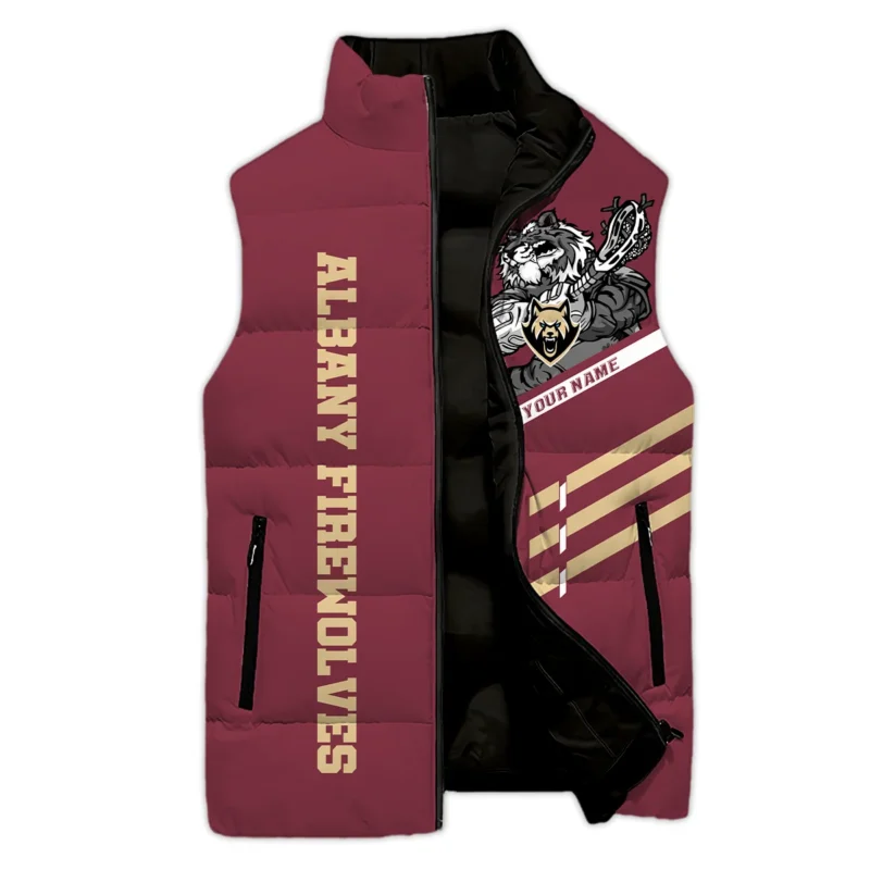 New Release Sleeveless Puffer Jacket Albany FireWolves National Lacrosse League All Over Prints HONLL080824A01ALB