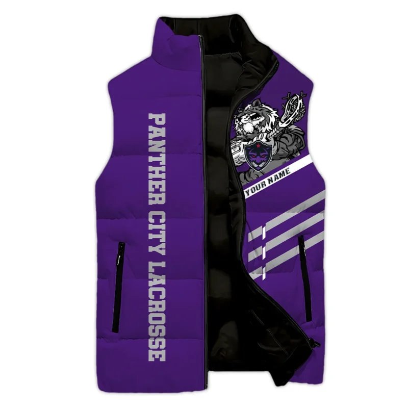 New Release Sleeveless Puffer Jacket Panther City Lacrosse National Lacrosse League All Over Prints HONLL080824A01PCL