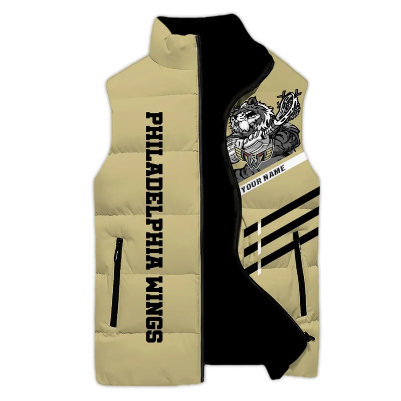 New Release Sleeveless Puffer Jacket Philadelphia Wings National Lacrosse League All Over Prints HONLL080824A01PHI