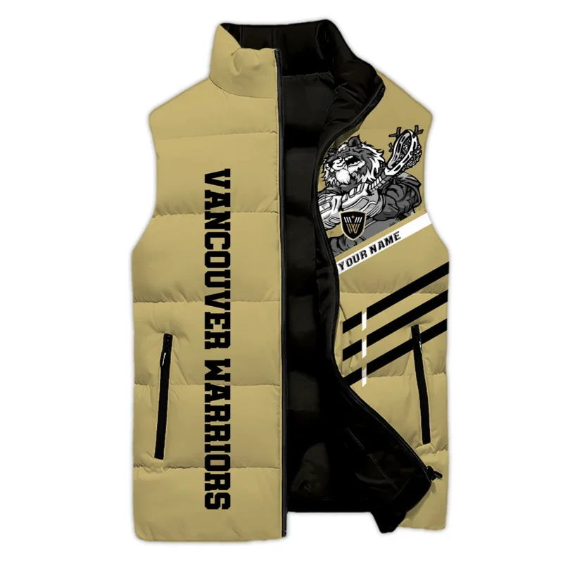 New Release Sleeveless Puffer Jacket Vancouver Warriors National Lacrosse League All Over Prints HONLL080824A01VAN