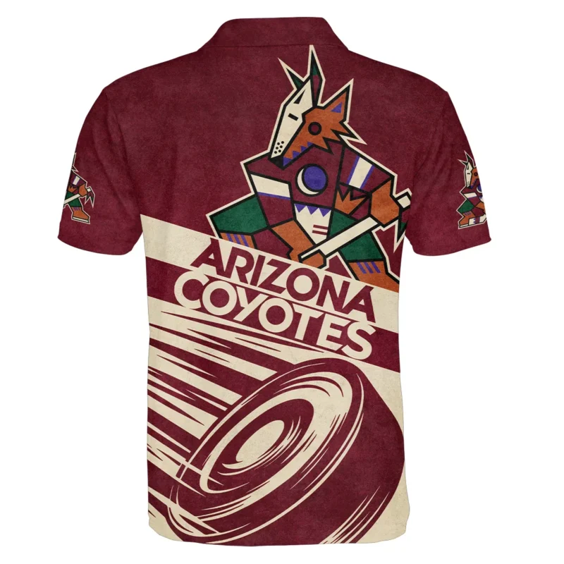 Ice Hockey Puck Arizona Coyotes National Hockey League All Over Prints BLNHL020924ACPL - Polo Shirt