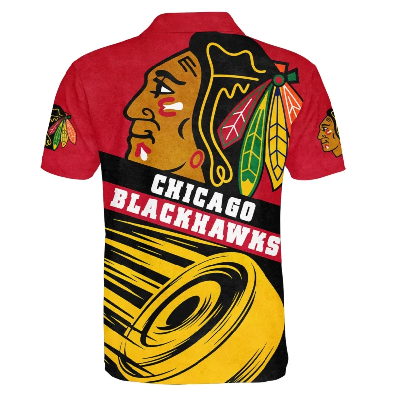 Ice Hockey Puck Chicago Blackhawks National Hockey League All Over Prints BLNHL020924CBPL - Polo Shirt