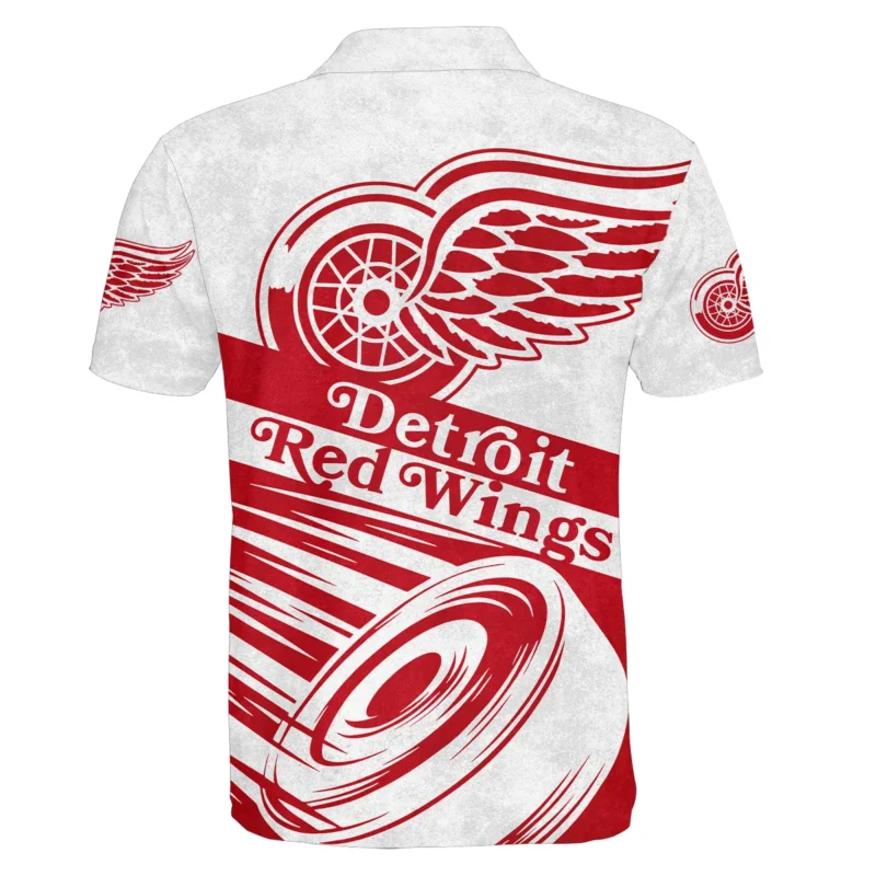 Ice Hockey Puck Detroit Red Wings National Hockey League All Over Prints BLNHL020924DRWPL - Polo Shirt