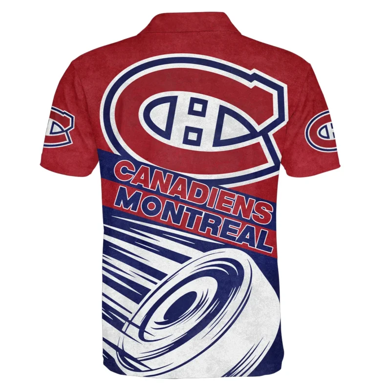 Ice Hockey Puck Montreal Canadiens National Hockey League All Over Prints BLNHL020924MCPL - Polo Shirt