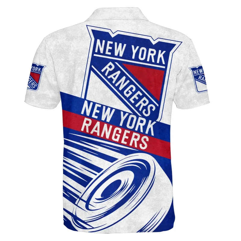 Ice Hockey Puck New York Rangers National Hockey League All Over Prints BLNHL020924NYRPL - Polo Shirt