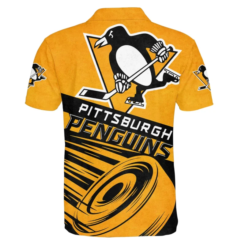 Ice Hockey Puck Pittsburgh Penguins National Hockey League All Over Prints BLNHL020924PPPL - Polo Shirt