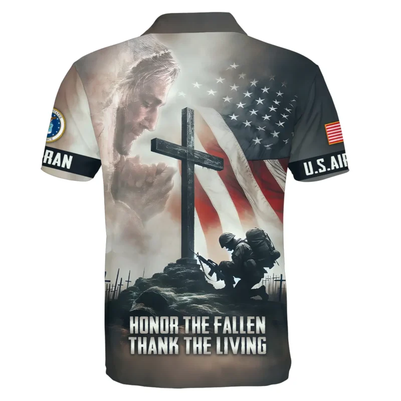 Stand For The Flag Kneel For The Cross Veteran U.S. Air Force Apparel All Over Prints BLVTR130824A2AF - Polo Shirt