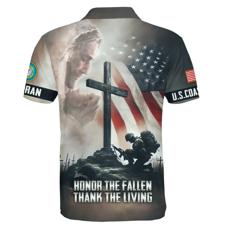 Stand For The Flag Kneel For The Cross Veteran U.S. Coast Guard Apparel All Over Prints BLVTR130824A2CG - Polo Shirt