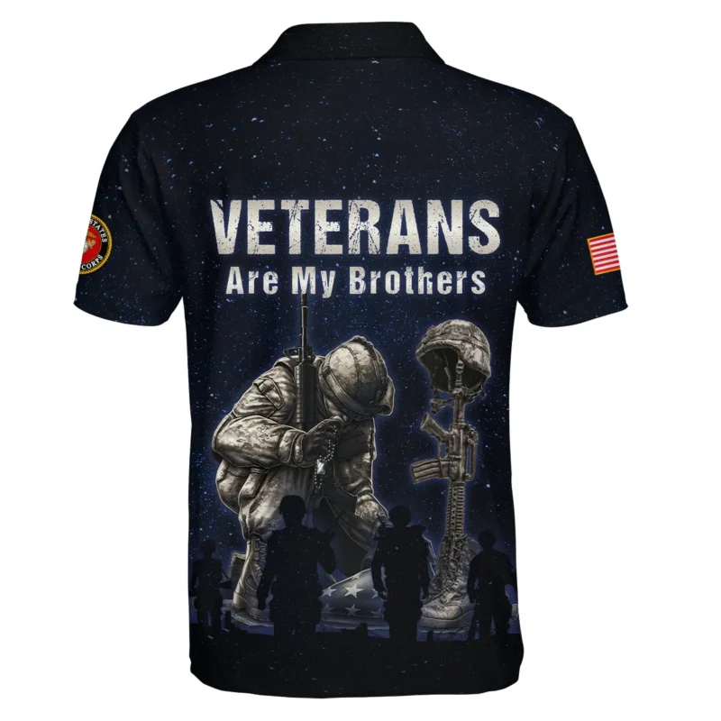 Jesus My Savior Veterans My Brothers U.S. Marine Corps Apparel All Over Prints BLVTR130824A3MC - Polo Shirt