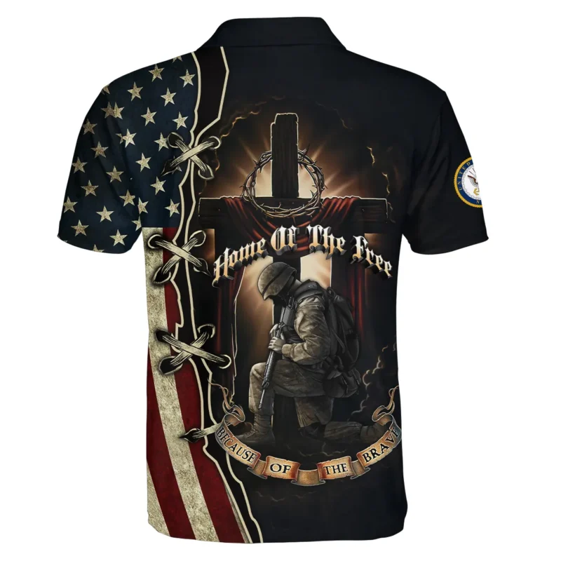 Home Of The Free Because Of The Brave Veteran U.S. Navy Apparel All Over Prints BLVTR140824A1NV - Polo Shirt