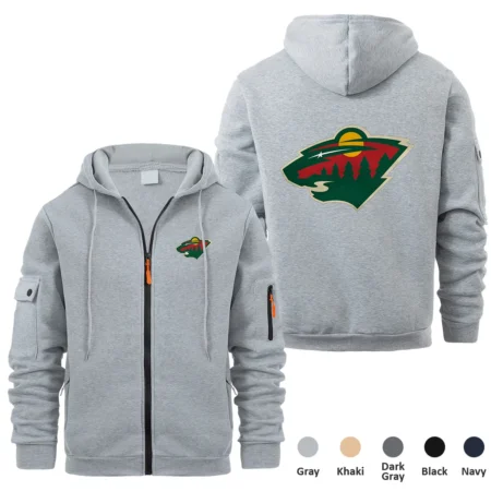 Collection Release Minnesota Wild National Hockey League Full Zipper Hoodie BLNHL260824A6MW