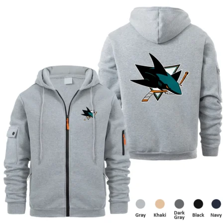 Collection Release San Jose Sharks National Hockey League Full Zipper Hoodie BLNHL260824A6SJS