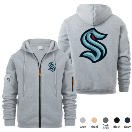 Collection Release Seattle Kraken National Hockey League Full Zipper Hoodie BLNHL260824A6SK