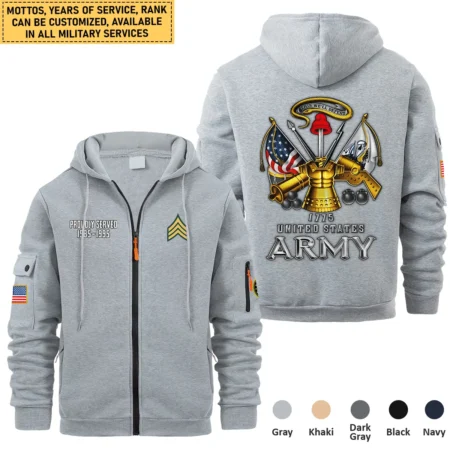 Personalized Gift Proudly Served Established Motto Veteran U.S. Army Full Zipper Hoodie BLVTR220824A6AM