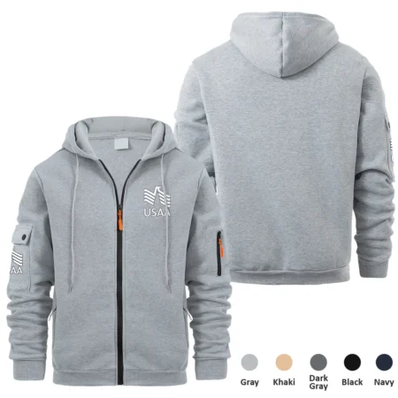 Collection Release United Services Automobile Association Veteran Full Zipper Hoodie BLVTR230824A6USAA