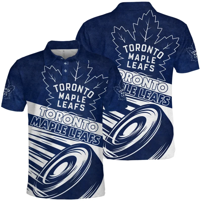 Ice Hockey Puck Toronto Maple Leafs National Hockey League All Over Prints BLNHL020924TMLPL - Polo Shirt