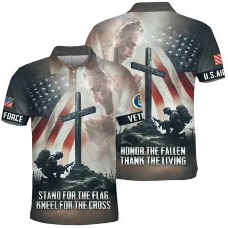 Stand For The Flag Kneel For The Cross Veteran U.S. Air Force Apparel All Over Prints BLVTR130824A2AF - Polo Shirt