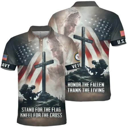 Stand For The Flag Kneel For The Cross Veteran U.S. Navy Apparel All Over Prints BLVTR130824A2NV - Polo Shirt