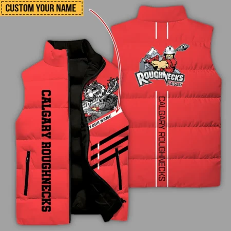 New Release Sleeveless Puffer Jacket Calgary Roughnecks National Lacrosse League All Over Prints HONLL080824A01CGY