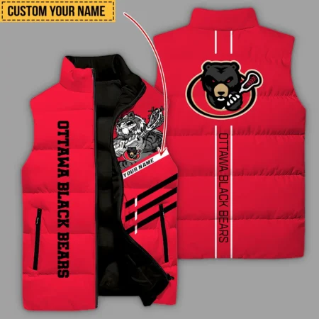 New Release Sleeveless Puffer Jacket Ottawa Black Bears National Lacrosse League All Over Prints HONLL080824A01OBB