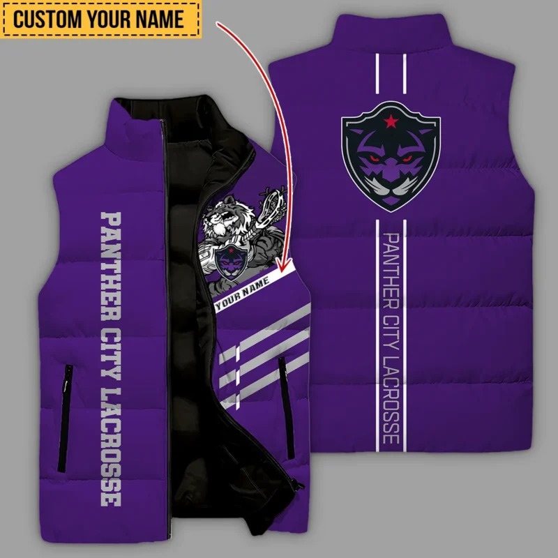 New Release Sleeveless Puffer Jacket Panther City Lacrosse National Lacrosse League All Over Prints HONLL080824A01PCL