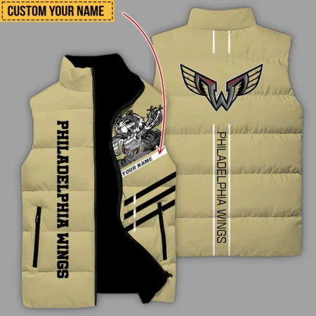 New Release Sleeveless Puffer Jacket Philadelphia Wings National Lacrosse League All Over Prints HONLL080824A01PHI