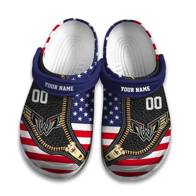 Personalized Flag USA Zip Leather Pattern Philadelphia Wings Classic Crocs All Over Print HONLL030824C01PHI