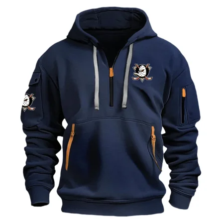 Collection Release Anaheim Ducks National Hockey League Fashion Hoodie Half Zipper BLNHL260824A1AD