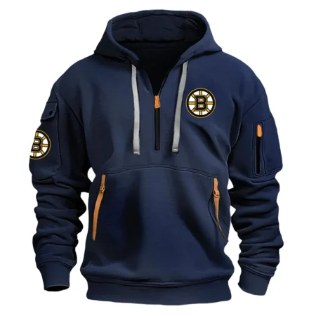 Collection Release Boston Bruins National Hockey League Fashion Hoodie Half Zipper BLNHL260824A1BB