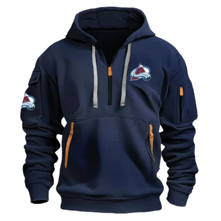 Collection Release Colorado Avalanche National Hockey League Fashion Hoodie Half Zipper BLNHL260824A1CA