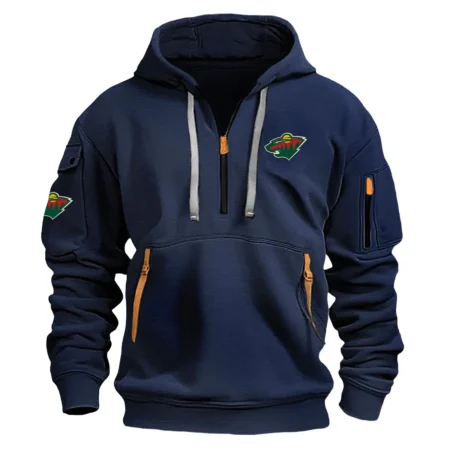 Collection Release Minnesota Wild National Hockey League Fashion Hoodie Half Zipper BLNHL260824A1MW