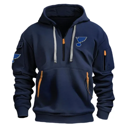 Collection Release St. Louis Blues National Hockey League Fashion Hoodie Half Zipper BLNHL260824A1SLB