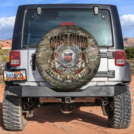 Proud To Have Served U.S. Coast Guard Spare Tire Cover Customize Your Car Accessories BL160824A1CGLTT