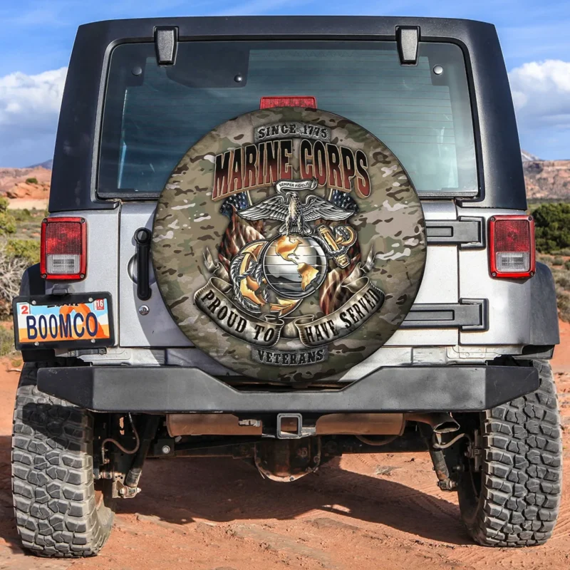 Proud To Have Served U.S. Marine Corps Spare Tire Cover Customize Your Car Accessories BL160824A1MCLTT