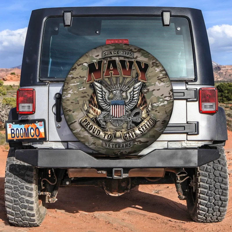 Proud To Have Served U.S. Navy Spare Tire Cover Customize Your Car Accessories BL160824A1NVLTT