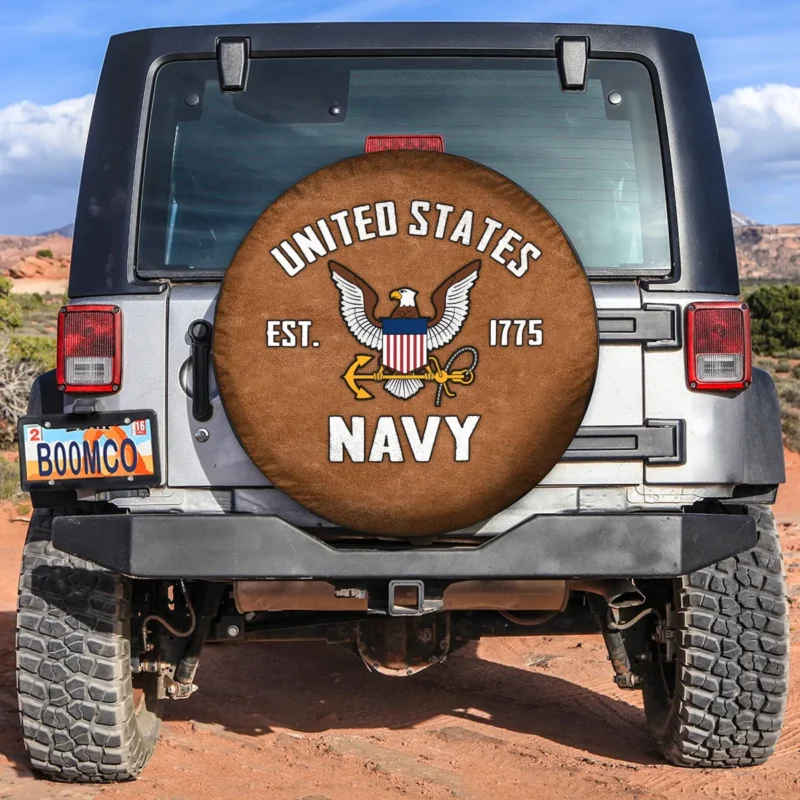 Home Of The Free Bacause Of The Brave U.S. Navy Spare Tire Cover Customize Your Car Accessories BL160824A2NVLTT