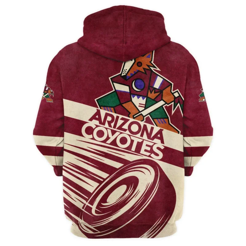 Ice Hockey Puck Arizona Coyotes National Hockey League All Over Prints BLNHL020924ACQHD - 1/4 Zipper Hoodie