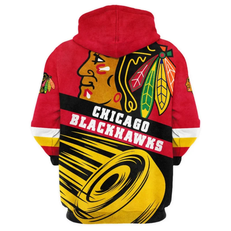 Ice Hockey Puck Chicago Blackhawks National Hockey League All Over Prints BLNHL020924CBQHD - 1/4 Zipper Hoodie