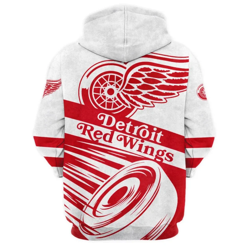 Ice Hockey Puck Detroit Red Wings National Hockey League All Over Prints BLNHL020924DRWQHD - 1/4 Zipper Hoodie