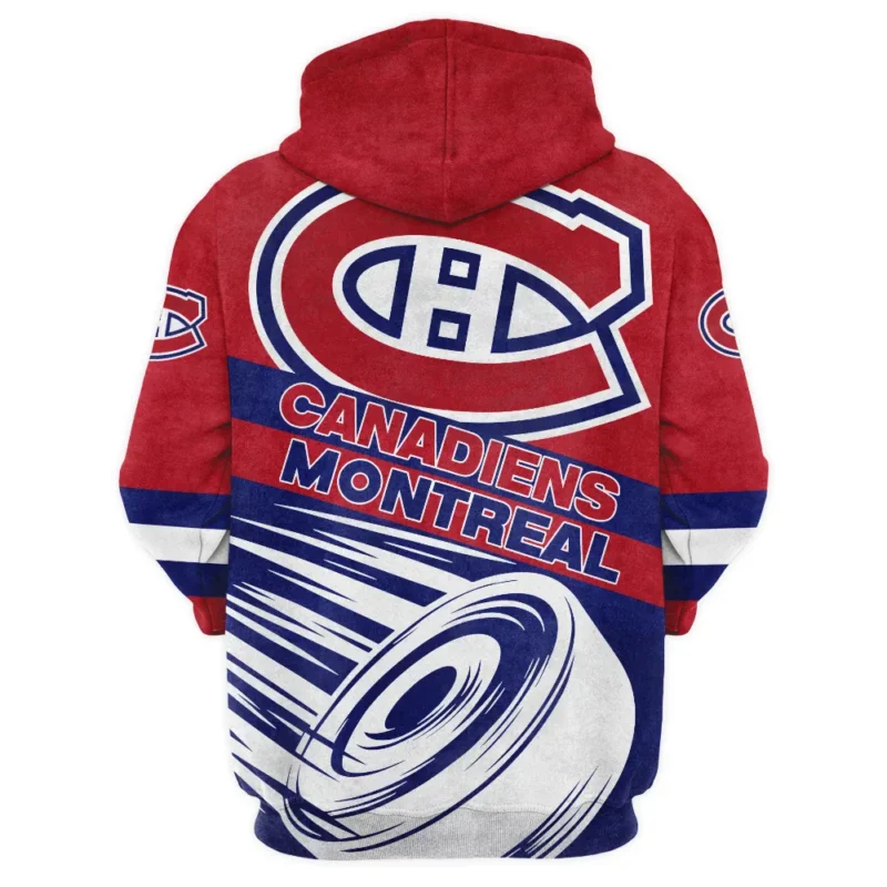 Ice Hockey Puck Montreal Canadiens National Hockey League All Over Prints BLNHL020924MCQHD - 1/4 Zipper Hoodie