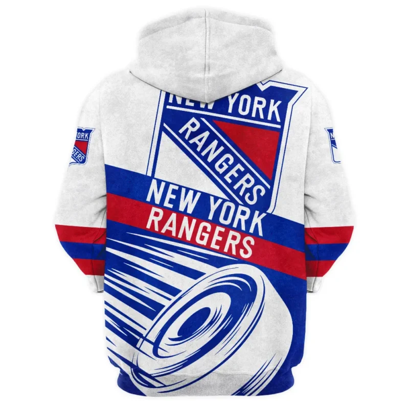 Ice Hockey Puck New York Rangers National Hockey League All Over Prints BLNHL020924NYRQHD - 1/4 Zipper Hoodie