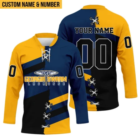 Personalized Gift Georgia Swarm Lace Neck Jersey All Over Print HONLL120824A02GEOLNJ