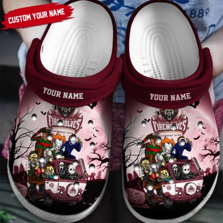 Personalized Halloween Background Albany FireWolves Classic Crocs All Over Print HONLL010824C02ALB